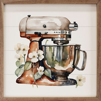 White Mixer With Flowers White