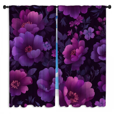 Floral Window Curtains  Nature Sheer & Room Darkening - 2 Panels