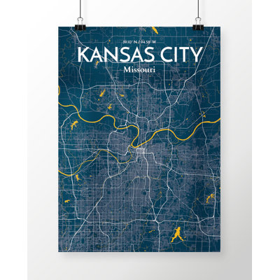 Kansas City Map - No Frame Print