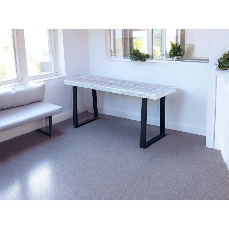 Timberland Trapezoid Bench, White, 22" H x 48" W x 15" D