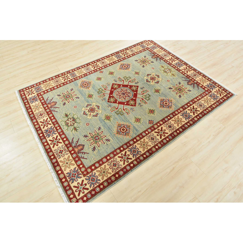 Tapis tribal Kazak de 4 pi 10 po x 6 pi 6 po Nepil