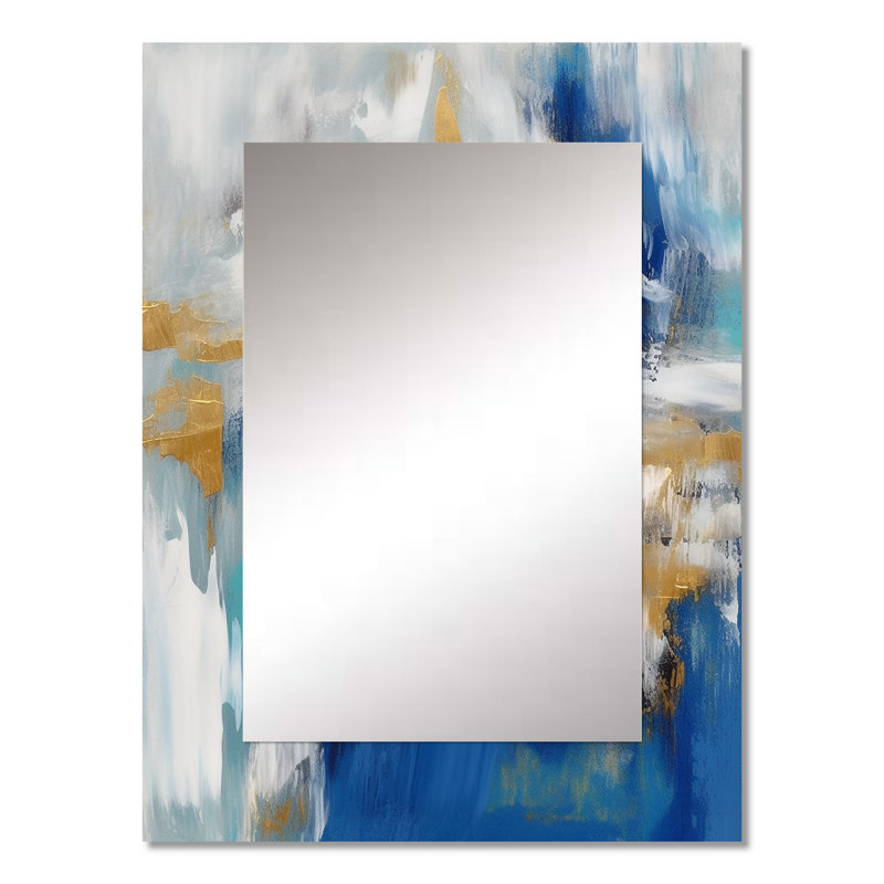 Radiant Muse Émergence IV - peinture murale abstraite, miroir doré, impression sur métal, 32 po x 24 po