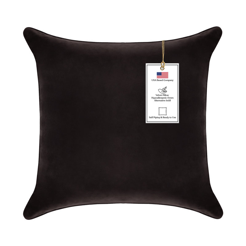 Reversible Throw Pillow, 12"H x 20"W, Smoky Black