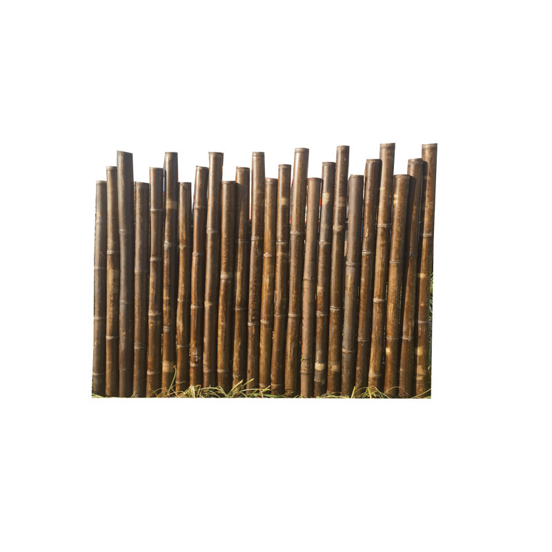 Très grande clôture roulée en bambou carbonisé, H 4 pi x l 4 pi, Brun