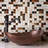  Mingles 12 in. x 12 in. Glossy Beige and Brown Glass Mosaic Wall and Floor Tile (20 sq. ft./case) (20-pack) 