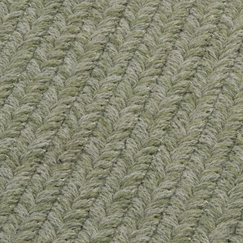 Palm Green Wool Braided Rectangle Stair Tread