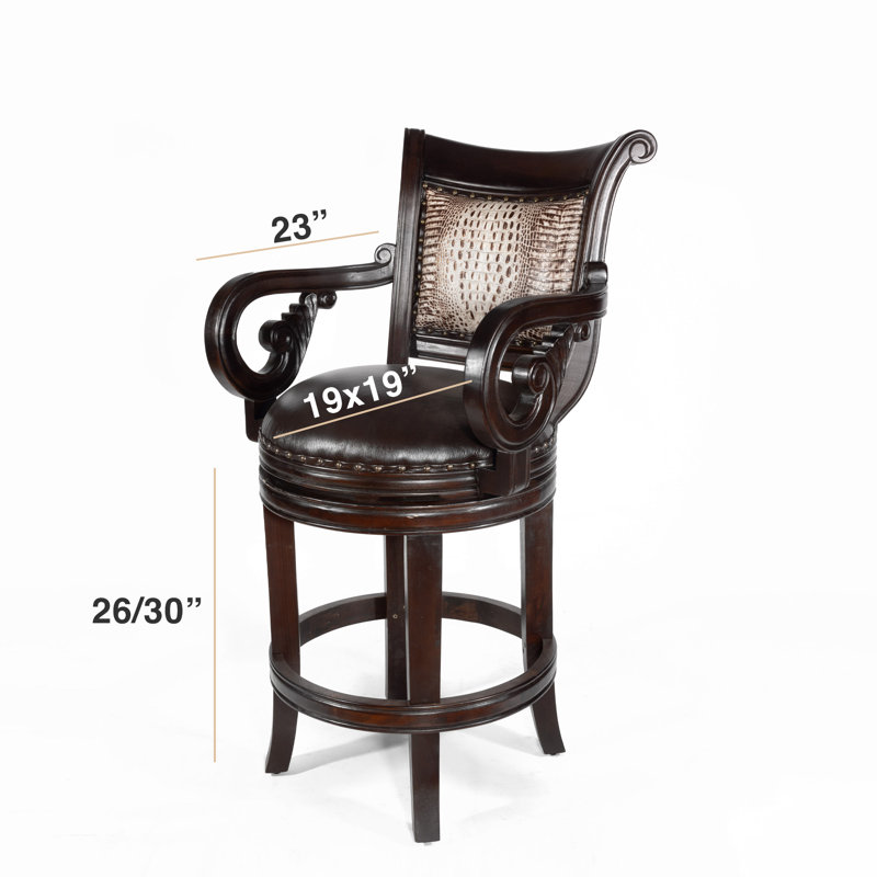Bethany Swivel Bar & Counter Stool, Dark Walnut, Counter Stool (26” Seat Height)