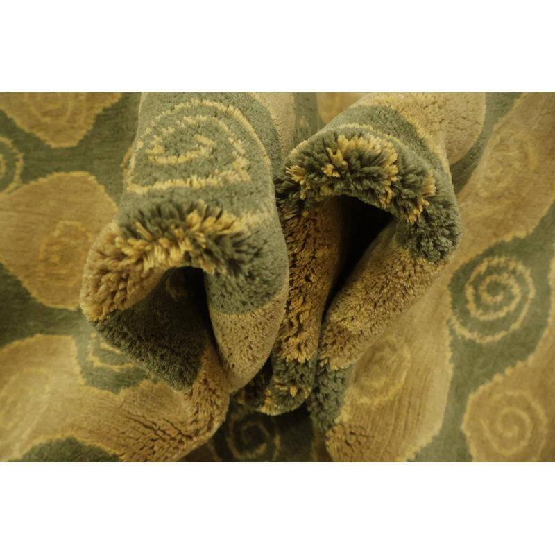 Vegetables Dye Geometric Wool Nepalese Rug 8x10