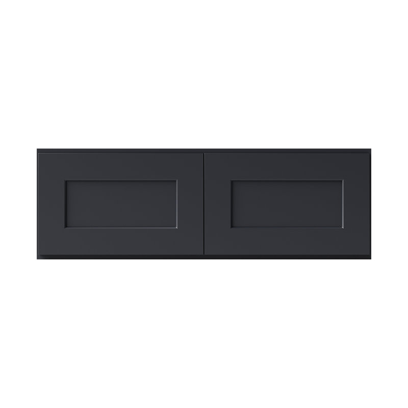 Ready to Assemble Solid Wood Shaker Wall Kitchen Cabinet, 12" H x 36" W x 12" D, Noir Shaker