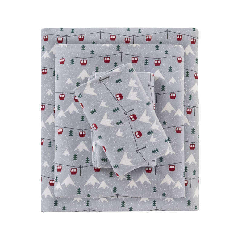 Sheet Set Grey Ski Jump, Gray Polka Dots, King Sheet Set