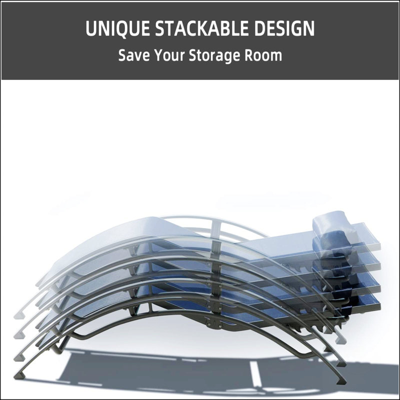 Ensemble de 3 chaises longues pour piscine