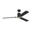 Ventilateur de plafond intérieur à 62 lumières à DEL Visual Comfort Cleancut Smartcut avec tige filetée, pales en ABS noir minuit et télécommande portable-1219089796-1219089797