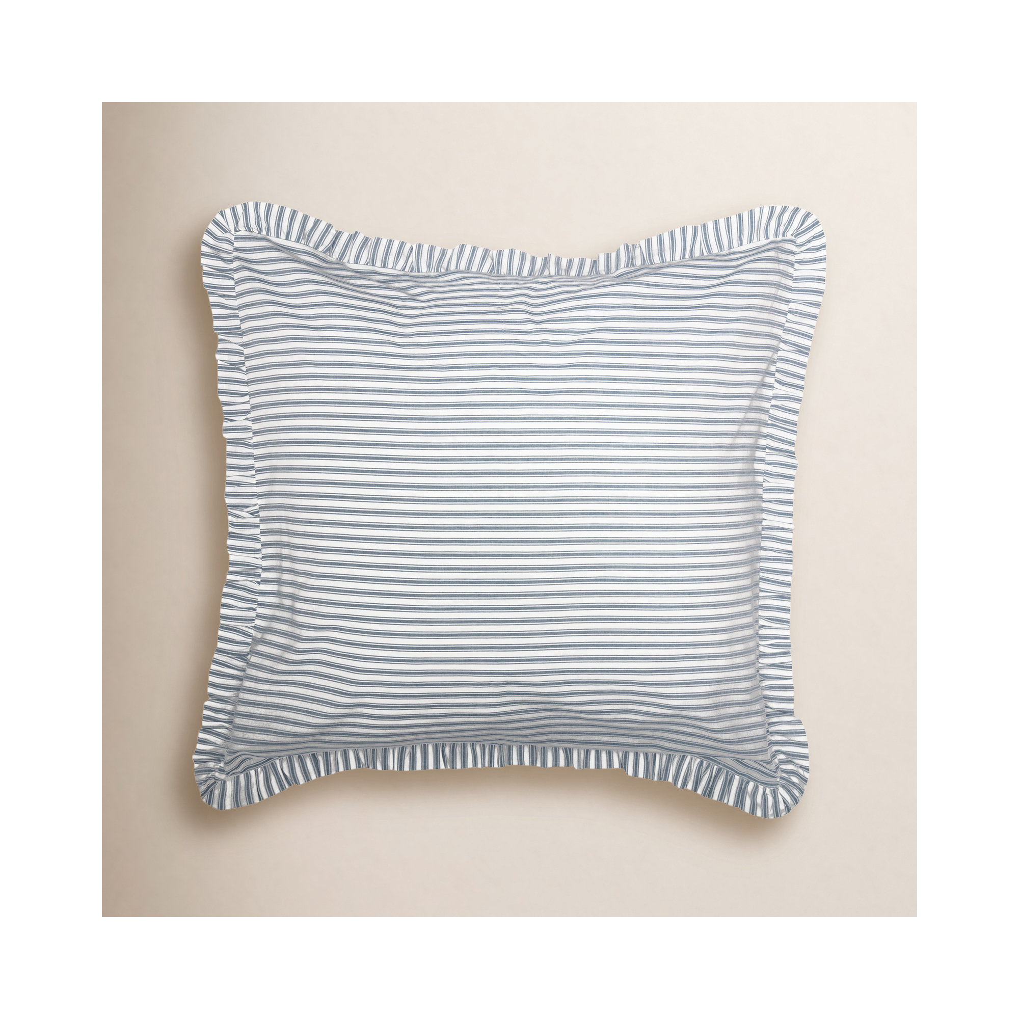 Cotton Sham Set, Denim Blue/Soft White