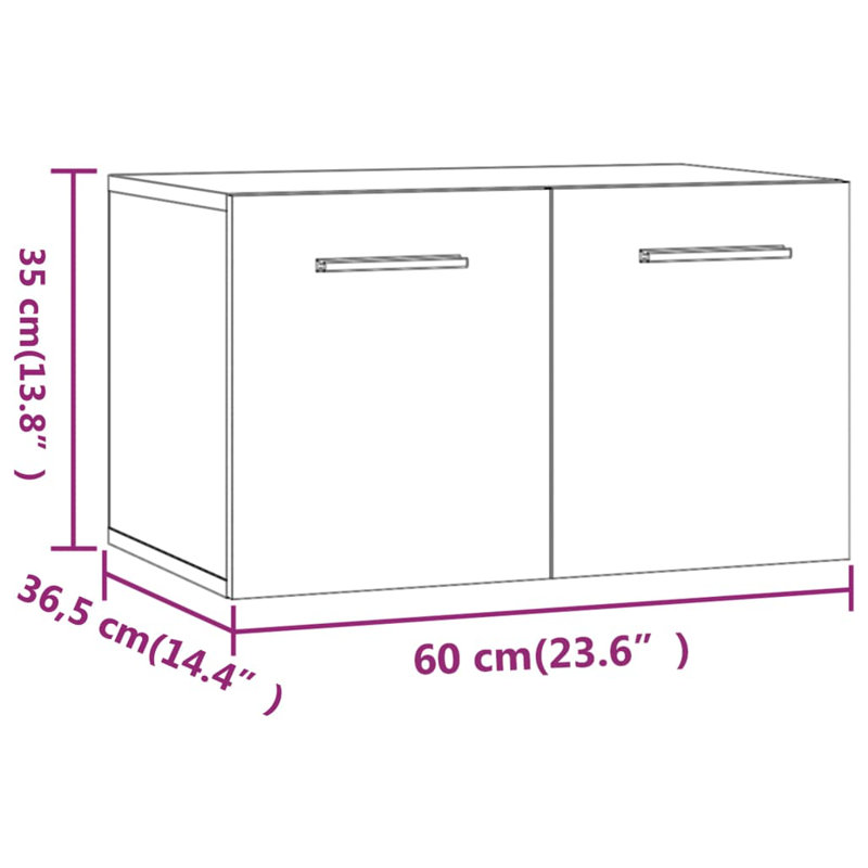 Floating Cabinet Engineered Wood Cabinet Rectangular, Smoked Oak