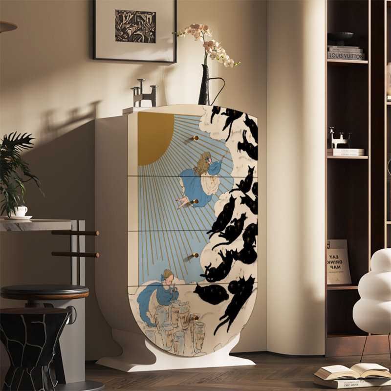 Commode d'appoint 4 tiroirs Modern, Blanc