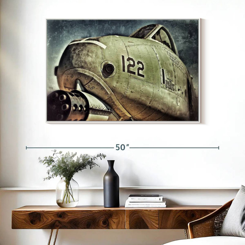 Avion à réaction Air Force, Cadre flottant blanc, 40 po x 27 po