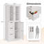 Armoire de salle de bain 58 po 3 portes 3 tiroirs 4 niveaux style vertical