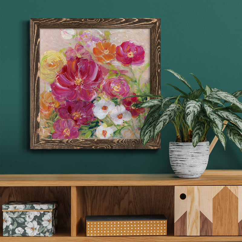 Eucalyptus Grove - Peinture sur toile encadrée, H 17 po x l 17 po x P 1,5 po, Encadré de bois de noyer