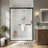 Sliding Framed Shower Door In Black Finish With Clear Glass-121738587