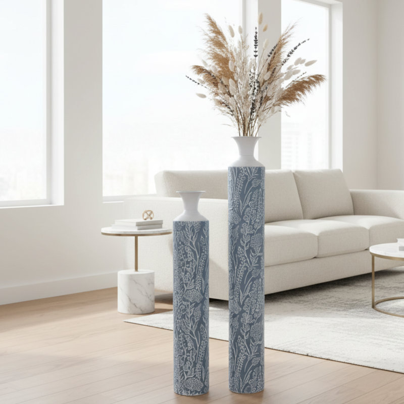 Danaisha Metal Tall Floor Vase Set