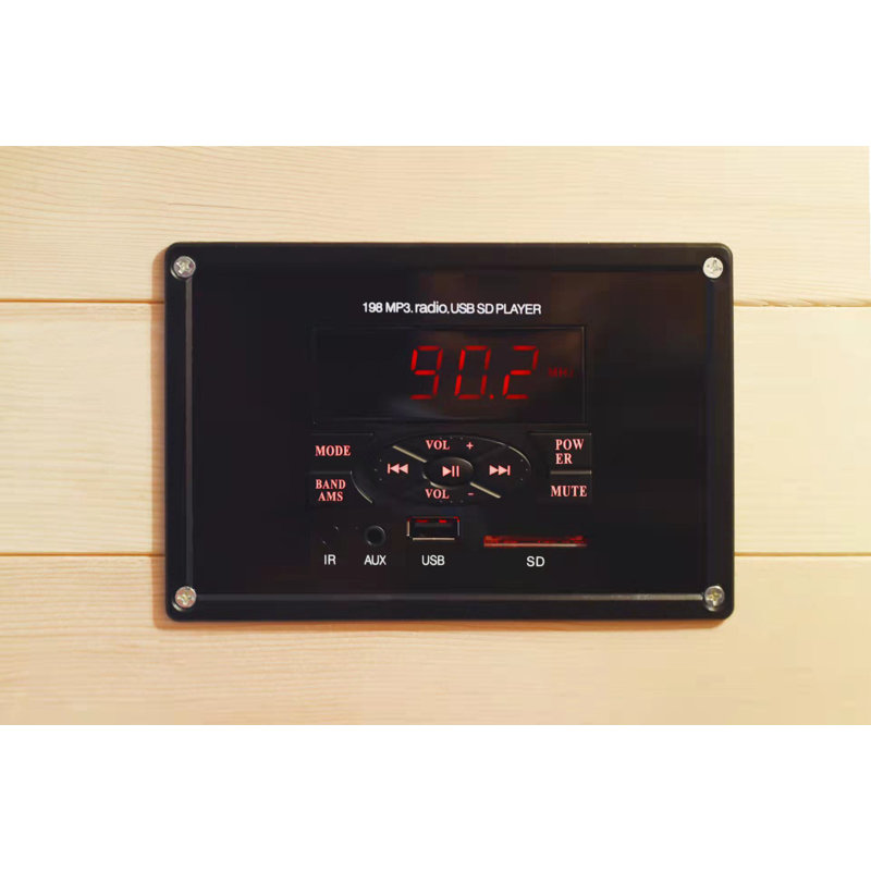 SunRay Saunas 2 - Person Bluetooth Compatible Traditional Steam Sauna in Hemlock