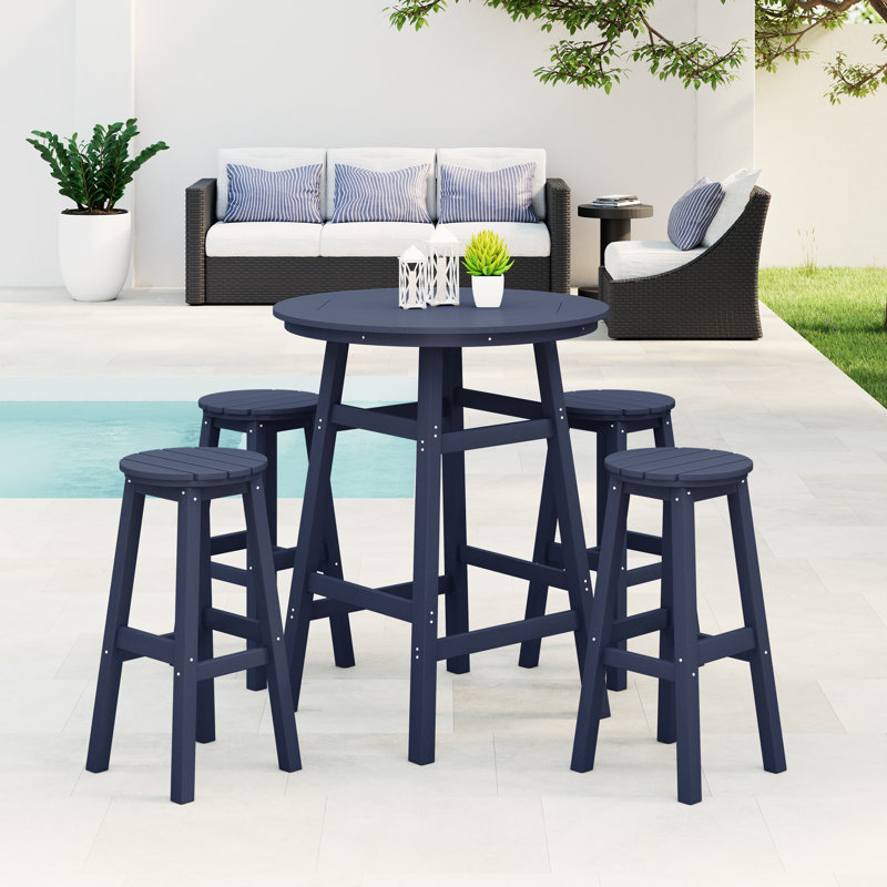 Laguna 5-Piece Round Bar Set, Navy