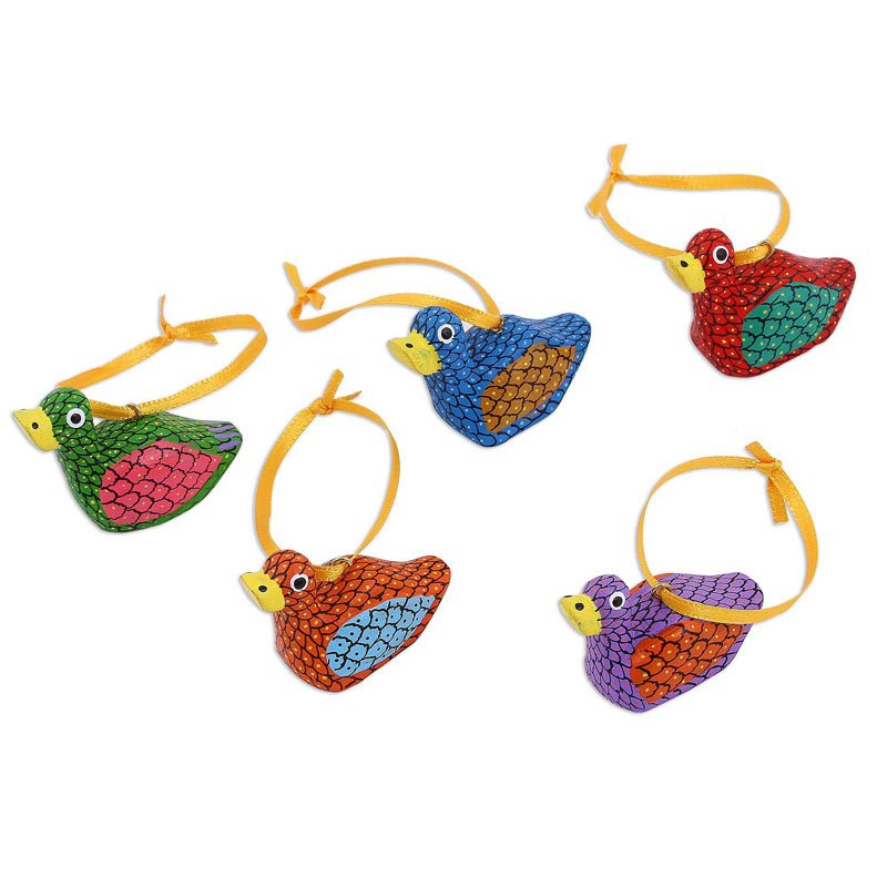 1.2'' Handmade Wood Animals Hanging Figurine Ornament