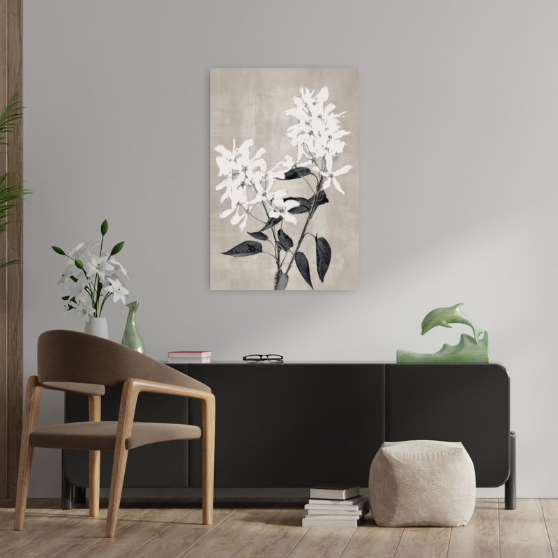 Fleurs d'hier délicates, art contemporain abstrait, H 36 po x l 24 po