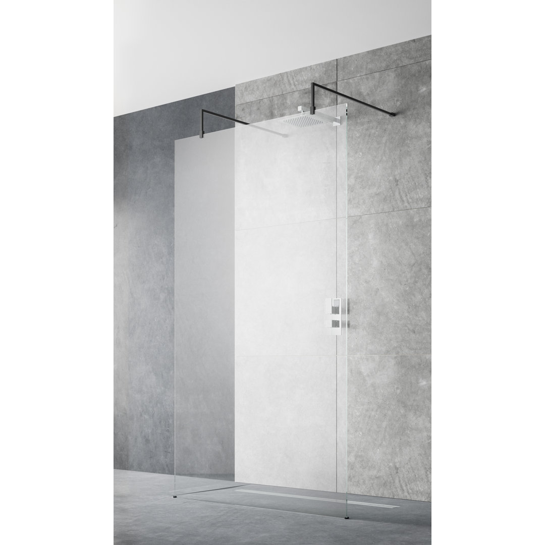 1950mm H Frameless Wet Room Glass Screens with Clear Glass