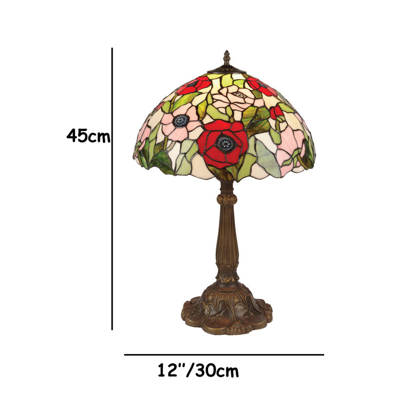 Mintz Metal Table Lamp, 45cm H x 40.64cm W x 40.64cm D, Red/Pink/Green