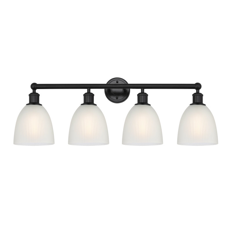 Éclairage pour meuble-lavabo 4 lumières 33 pouces Philomene, Noir mat, Blanc