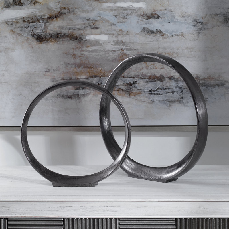 Esteves Abstract Figurines & Sculptures, Black Nickel