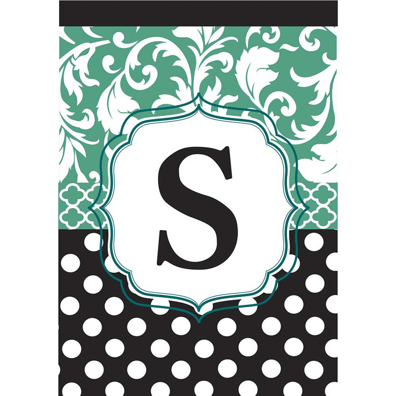 Drapeau de jardin à 2 côtés, Noir/turquoise