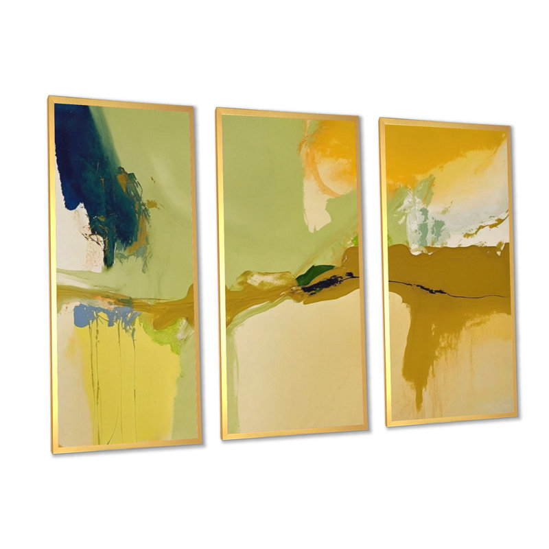 «Moss espagnol», reproduction d'art sur toile 3 pièces, L 36 po x H 28 po, Encadré naturel