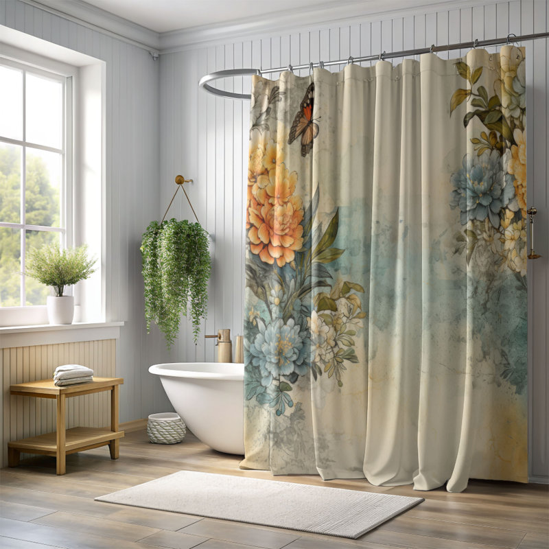 Rideau de douche Urban Petals - Premium, H 74 po x l 71 po