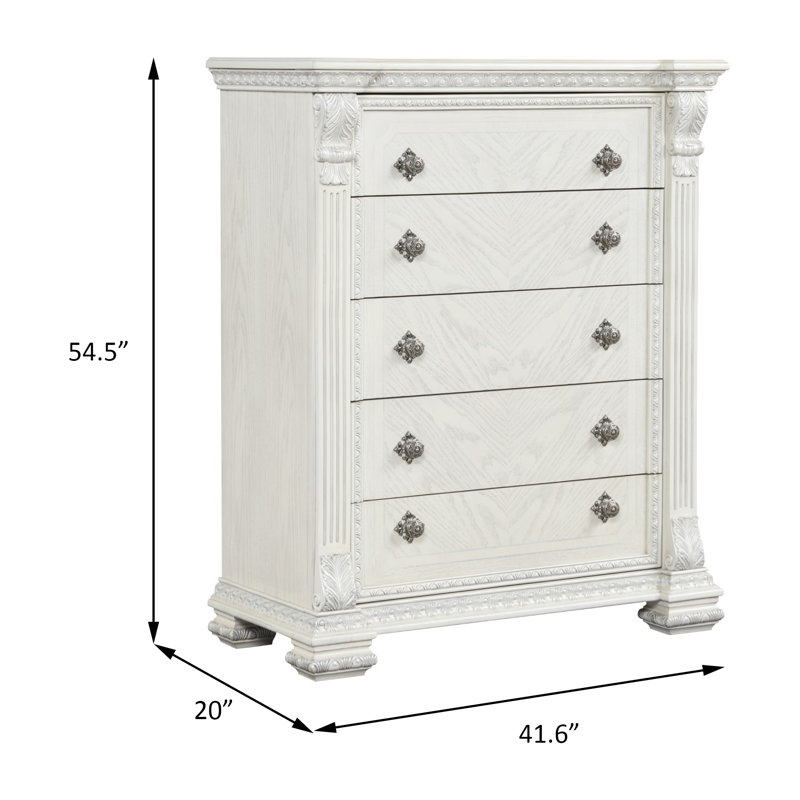 Commode traditionnelle Promenade, blanc brossé