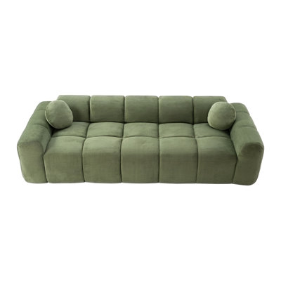 Très grand canapé à compression 98,4 po, nuage de velours côtelé
