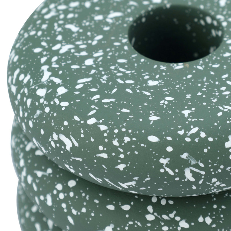 Gabby Speckled Green Stacked Candleholder, Green