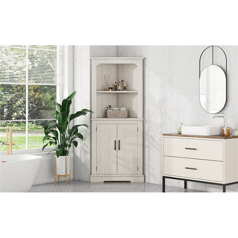 Grande armoire d'angle avec portes pour le salon, Beige