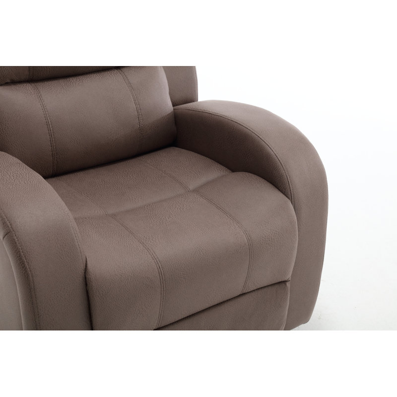 Fauteuil inclinable manuel en similicuir brun