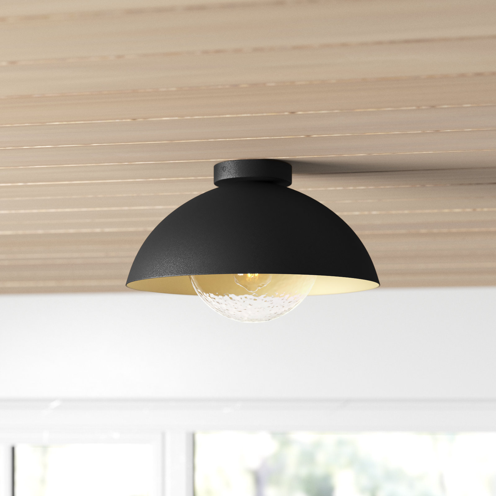 Suna Single Light Metal Semi Flush Mount