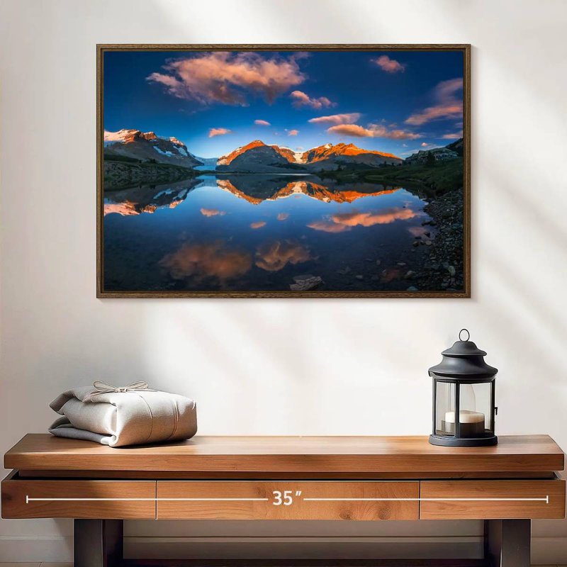 Parc national Jasper, 25 po x 17 po, Cadre flottant en noyer