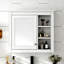 Armoire de rangement murale pour salle de bain, armoire de salle de bain moderne avec miroir, armoire à pharmacie, armoire à miroir avec 3 tablettes ouvertes-14058380