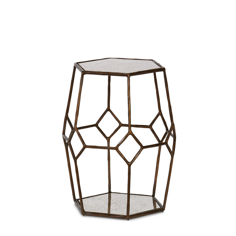 Calvert Mirrored Glass Top End Table