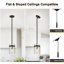 Luminaire suspendu pour îlot de cuisine 1 lumière 5,9 po avec abat-jour en verre martelé transparent Levona-288777735-508063792