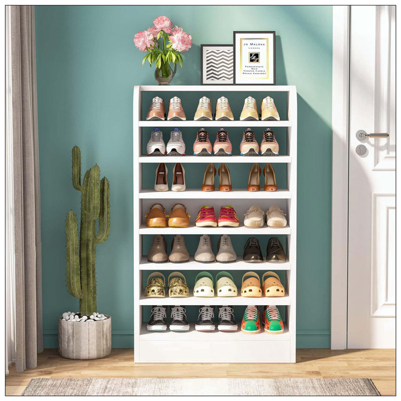 Armoire de rangement pour chaussures à 8 niveaux en bois