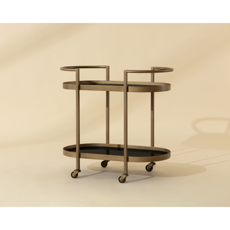 Bartlett Metal Bar Cart with Wheels