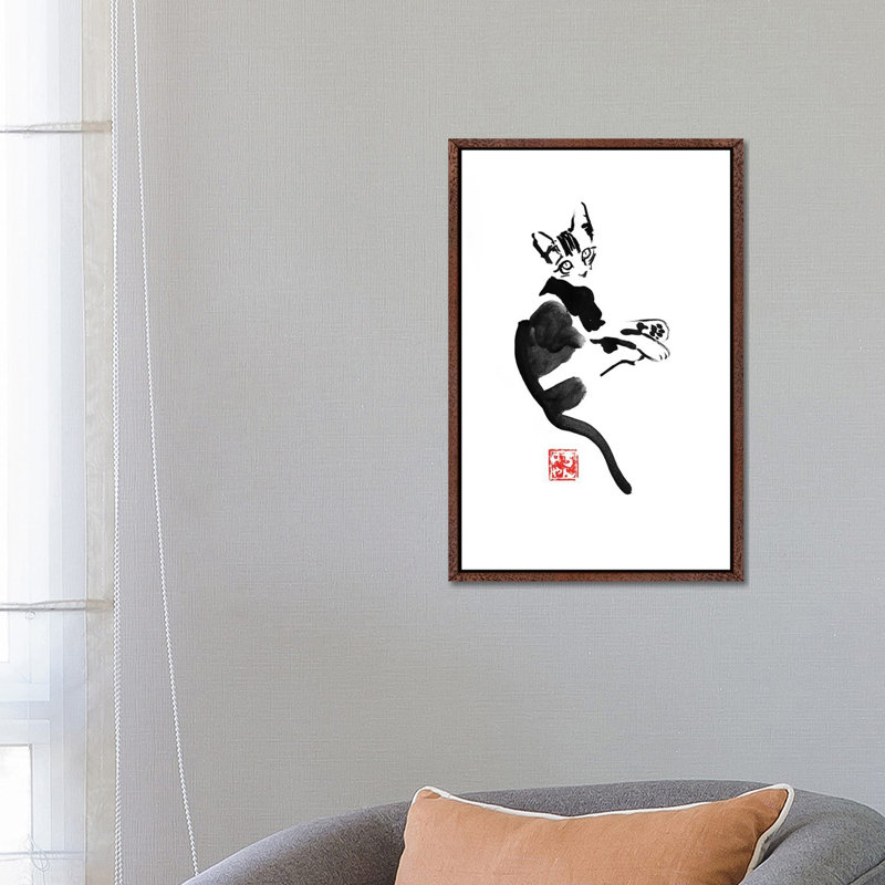 Couché by Péchane - Print on Canvas, 66.04 cm H x 45.72 cm W, Classic Brown Wood Framed