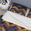 Ensemble de housse de couette à motif de chevrons mauve et doré Glam-109174033