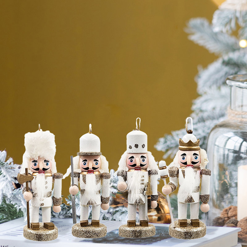 Ensemble de 4 petites décorations de Noël 4 pièces, mini statue de 3,9 pouces de haut, décorations de fêtes